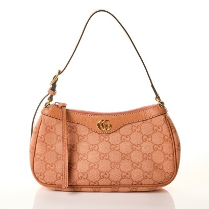 Gucci, Pink Canvas GG Supreme Ophidia Shoulder Bag