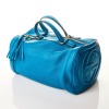 Gucci, Blue Calf Skin Leather Boston Bag - 2