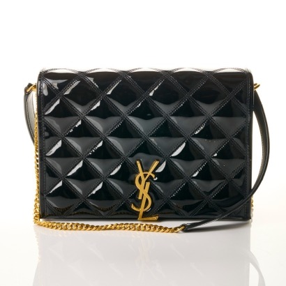 Saint Laurent, Black Patent Leather Becky Shoulder Bag