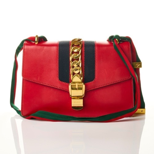 Gucci, Red Leather Sylvie Bag