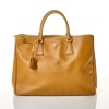 Prada, Camel Saffiano Galleria Double Zip Tote Bag