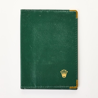 Green Leather Rolex Passport Holder / Wallet