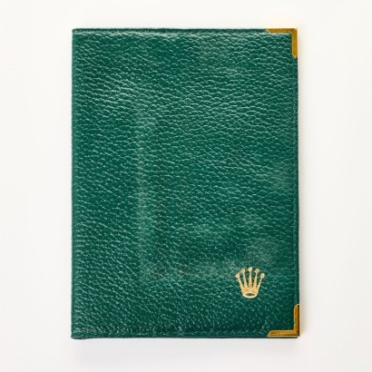 Green Leather Rolex Passport Holder / Wallet
