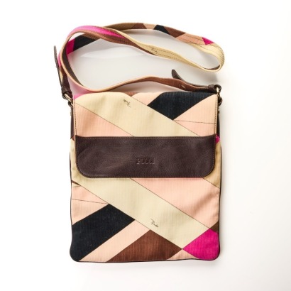 Emilio Pucci, Multicolour Corduroy Crossbody Flap Bag