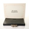 Alexander McQueen, Black Croc Embossed Leather Skull Knuckle Clutch with Box - 3