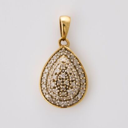 9ct Yellow Gold, 0.25ct Diamond Pendant