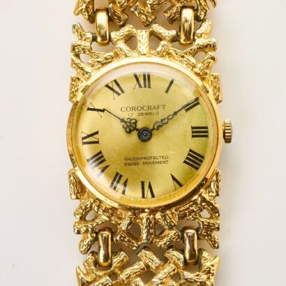 Gold Plated, Corocraft Swiss Made Hand-wound Wristwatch