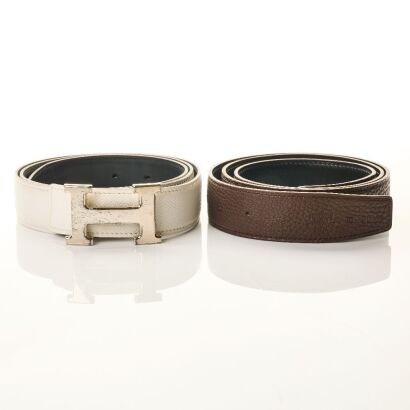 Herm&egrave;s, Constance H Buckle with Two Reversible Belts