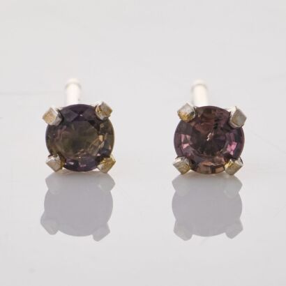 14ct White Gold, 3.20mm Sapphire Stud Earrings