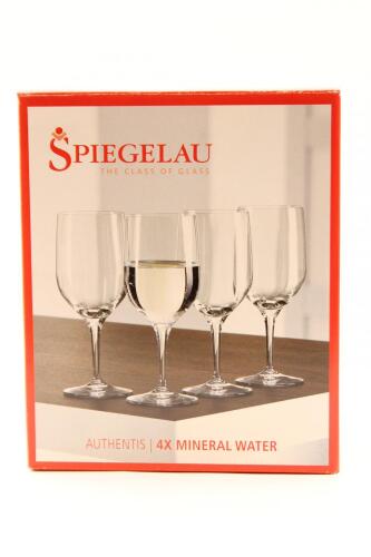 *(1) Spiegelau Authentis Mineral Water Glass 4 Pack (GB). 4 Glasses sold as One Lot. RRP: $140