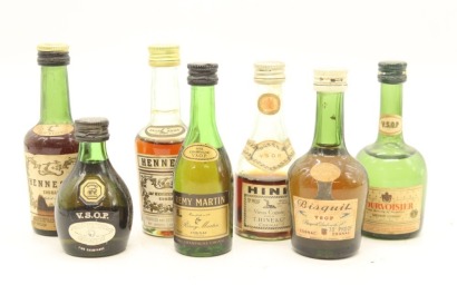 (1) Mixed Cognac Miniatures, 7 Bottles Sold as One Lot