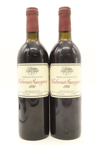 (2) 1986 Matua Valley Wines Cabernet Sauvignon, Waimauku