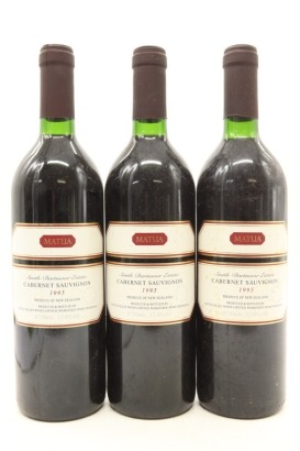 (3) 1995 Matua Valley Wines 'Smith-Dartmoor Estate' Cabernet Sauvignon, Hawke's Bay