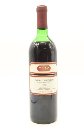 (1) 1987 Matua Valley Wines 'Dartmoor-Smith Estate' Cabernet Sauvignon, Hawke's Bay (MS)