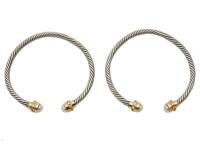 Two Silver Pearl Bracelets