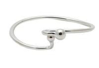 Silver Bangle with Ball Ends