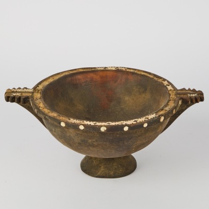 A Mother of Pearl Inlaid Pedestal Bowl, Solomon Islands