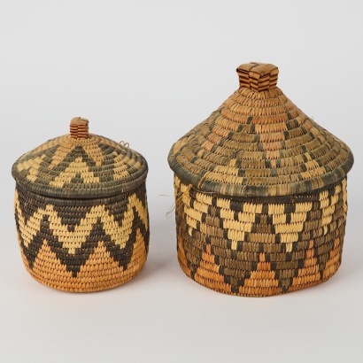 Two Coil Woven Baskets
