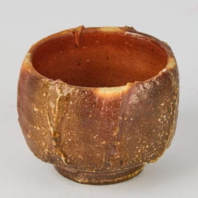 A Duncan Shearer Cut Sided Anagama Fired Tea Bowl