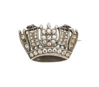 Silver Crown Brooch