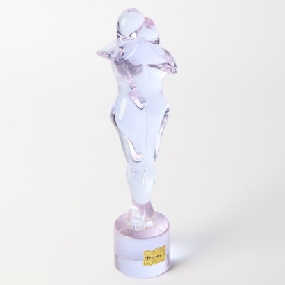 A Embracing Couple Murano Glass Sculpture By Renato Anatra