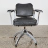 A Vintage Leather & Steel Swivel Desk Chair by Tan-Sad c.1950s - 2