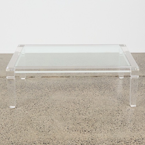 A Italian Lucite and Glass Coffee Table