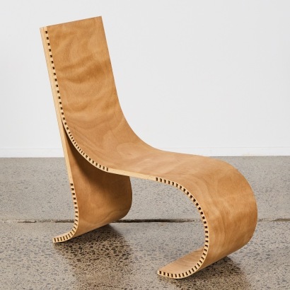 A Bent Plywood Chair, in the Style of Kaspar Hamacher