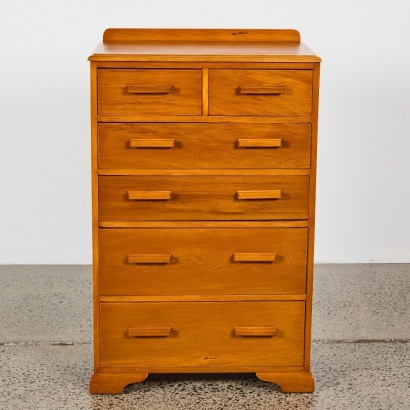 An Art Deco Rimu Tallboy