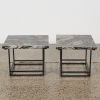 A Pair of Bespoke Marble and Steel Side Tables