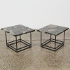 A Pair of Bespoke Marble and Steel Side Tables - 2