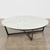 A Bauhaus Furniture Carrara Marble and Steel Coffee Table