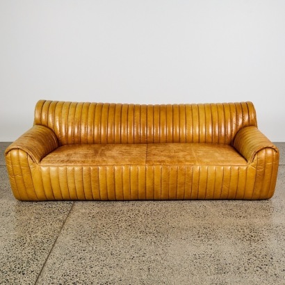 A Coco Republic Aspen Leather Sofa