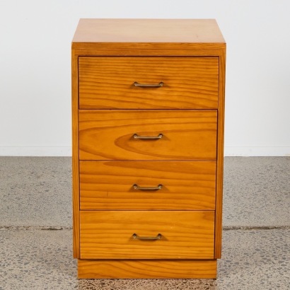 A Set of Mid-Century Drawers with Brass Handles