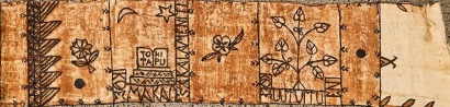A Long Pacific Island Tapa Cloth