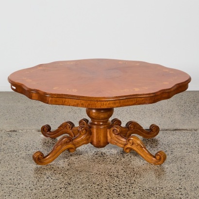 A Victorian Burr Walnut Marquetry Table