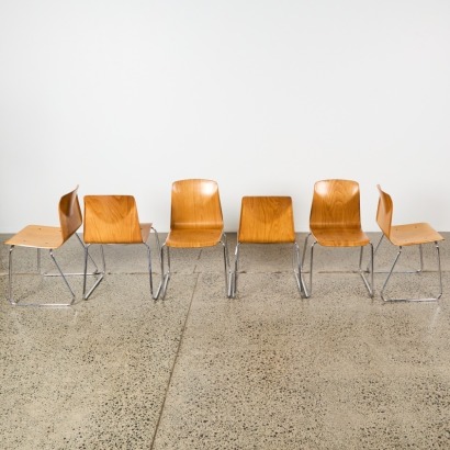 A Set of Six West German Pagholz Chairs