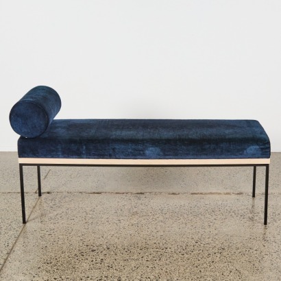 A Contemporary Navy Upholstered Bench