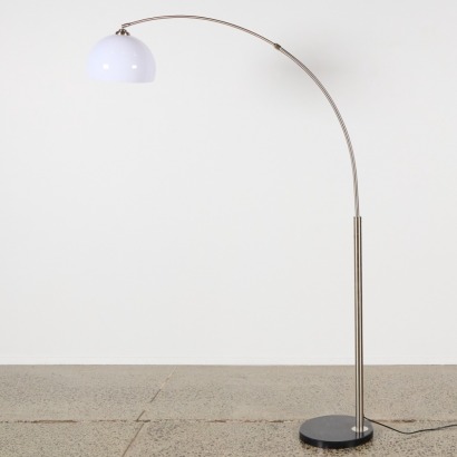 An Freestanding Arch Lamp with Black Marble Base