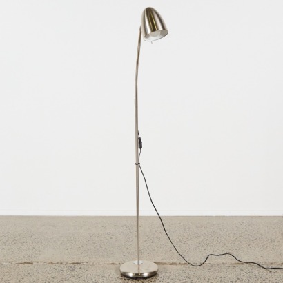 A Minimal Polished Chrome Floor Lamp