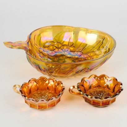 A Set of Carnival Glass Bowls