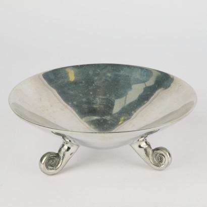 A Post-Modern Tri Footed Aliminum Bowl