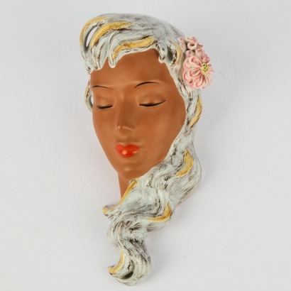 An Art Deco Ceramic Wall Mask, Austria