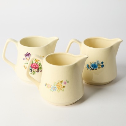 A Trio of Crown Lynn Floral Jugs #6035