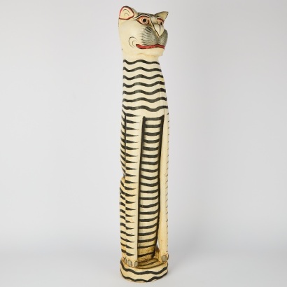 A Hand-Painted Folk Art Cat