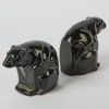 A Pair of Black Crown Lynn Polar Bear Bookends