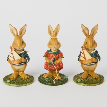 A Trio of Regency Fine Art "Tales of the Warren" Rabbit Figures