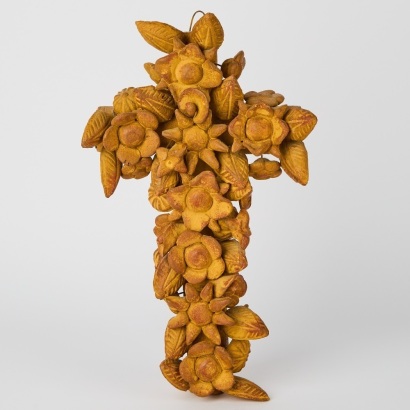 A Mexican Floral Cross Wall Hanging