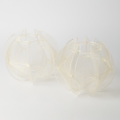 A Pair of Paul Secon Style Nylon Lampshades