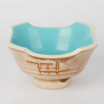 A Shino Glaze Ikebana Vase with Flower Frog